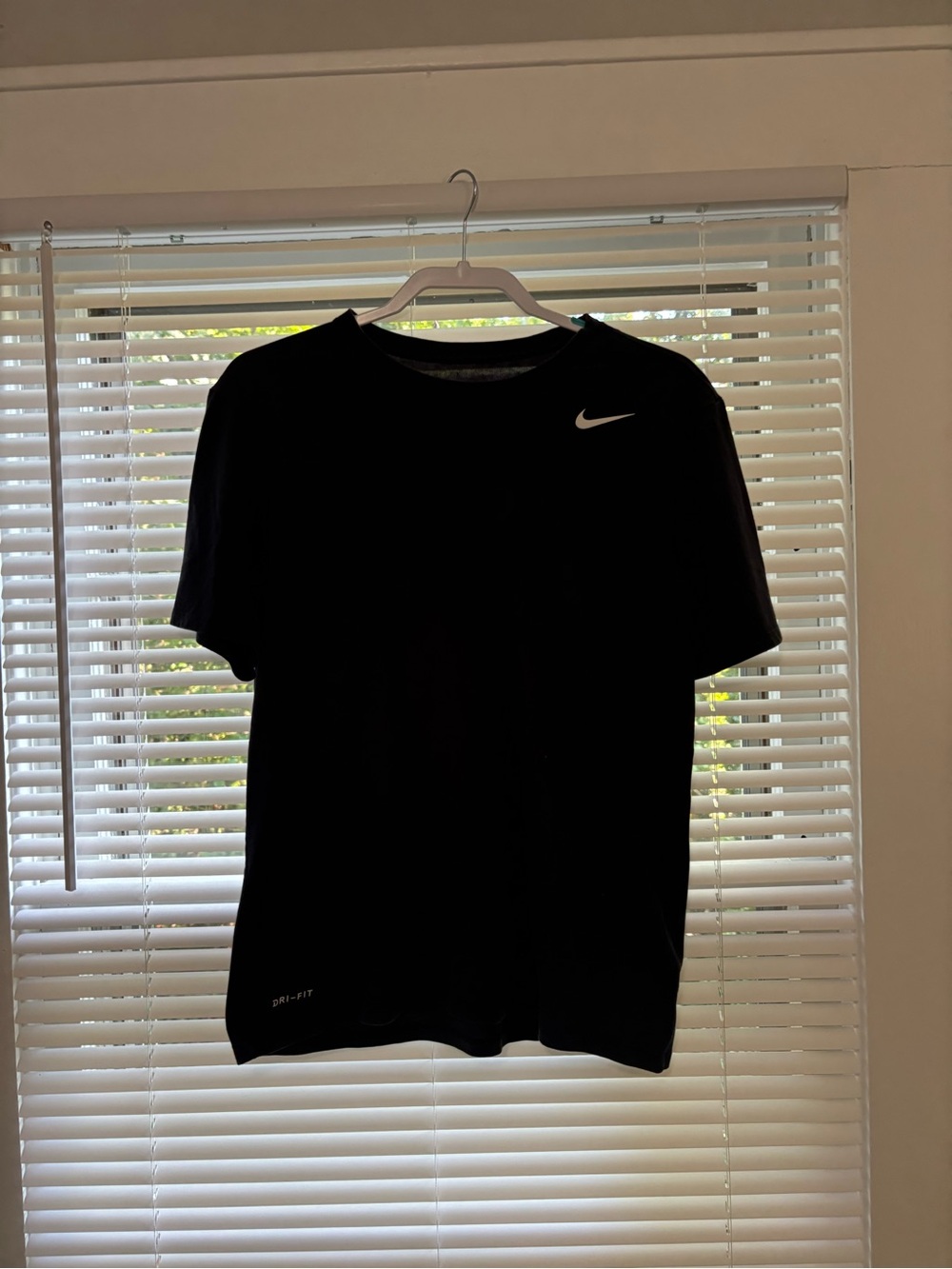 Nike Black Short Sleeve Athletic Tee with White Swoosh